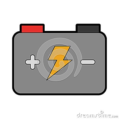 Car battery isolated icon Vector Illustration