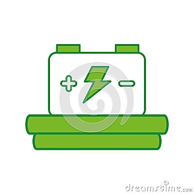 Car battery isolated icon Vector Illustration