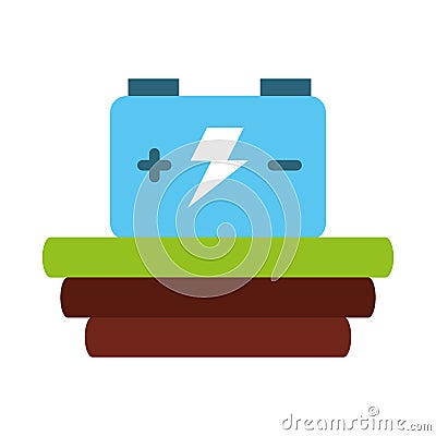 Car battery isolated icon Vector Illustration