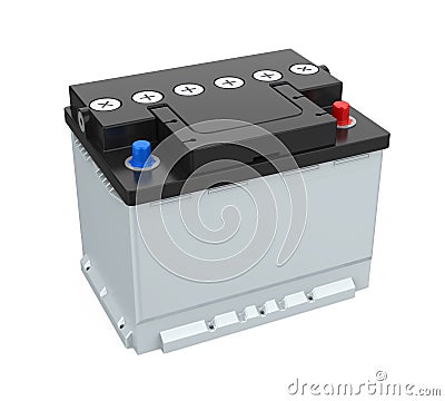 Car Battery Isolated Stock Photo