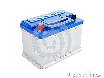 Car battery isolated on white background Stock Photo