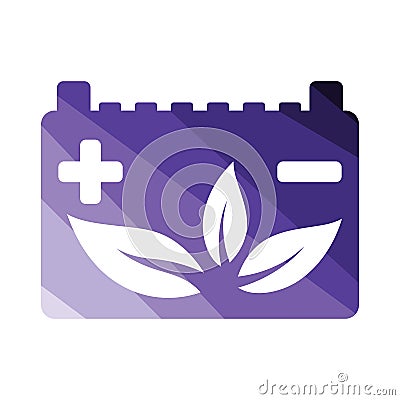 Car battery leaf icon Vector Illustration