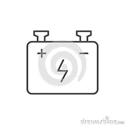 Car battery line outline icon Vector Illustration