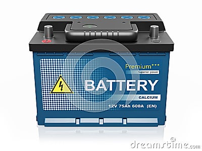 Car battery. Power supply element. 3d render Stock Photo