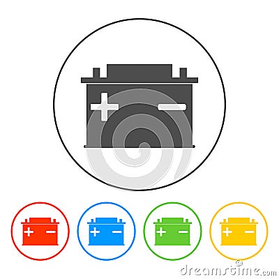 Car battery vector icon Vector Illustration