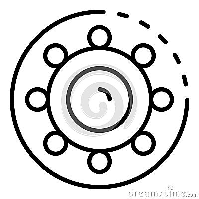 Car bearing icon, outline style Vector Illustration