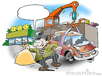 The car being scrapped for money Stock Photo