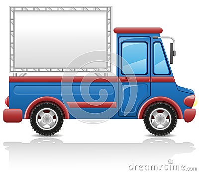 Car with a billboard vector illustration Vector Illustration