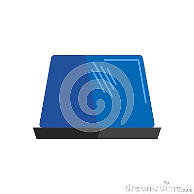 Car blue flasher light sign isolated. Vector illustration Vector Illustration