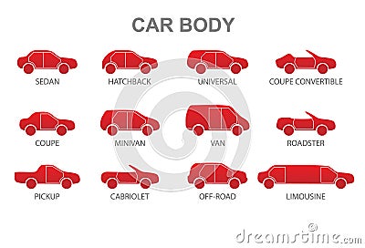 Car body icons Vector Illustration