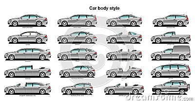 Car body style. Vector Illustration
