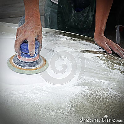 Car body work auto repair paint after the accident. Stock Photo