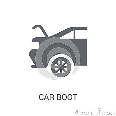 car boot icon. Trendy car boot logo concept on white background Vector Illustration