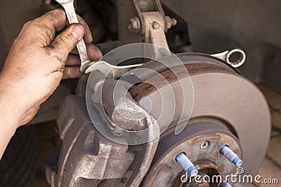 Car Brake Repairs Stock Photo