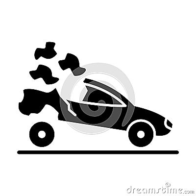 Car bring on truck G Sports car crash fill vector icon which can easily molyph Style vector icon which can easily modify or edit Vector Illustration