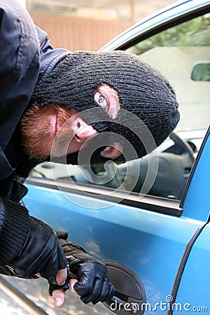 Car burglary Stock Photo