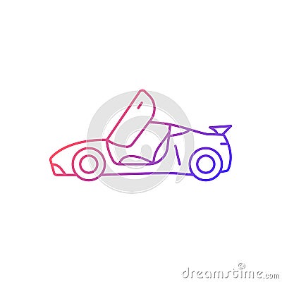 Car with butterfly doors gradient linear vector icon Vector Illustration