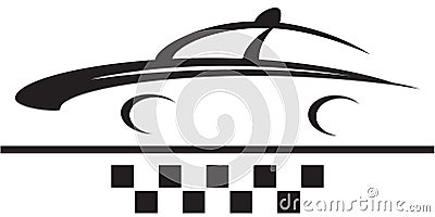 Car and cab symbol silhouette Vector Illustration