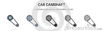 Car camshaft icon in filled, thin line, outline and stroke style. Vector illustration of two colored and black car camshaft vector Vector Illustration