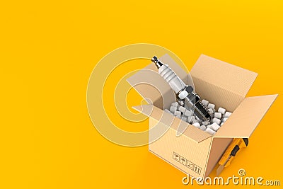 Car candle inside package Cartoon Illustration