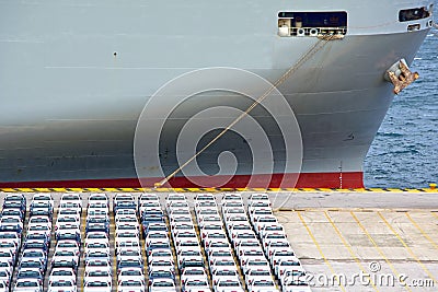 Car carrier ship Stock Photo