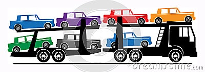 Car carrier truck Vector Illustration