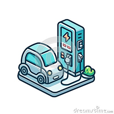 Car charger station Vector Illustration