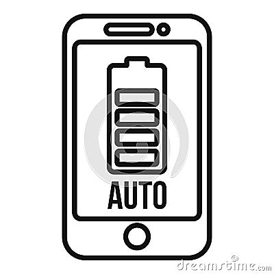 Car charging phone notification icon, outline style Vector Illustration