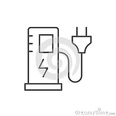 Car charging station line icon Vector Illustration