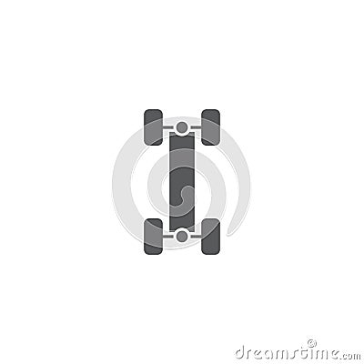 Car chassis without engine vector icon symbol isolated on white background Vector Illustration