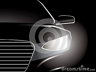 Car closeup Cartoon Illustration