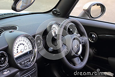 Car cockpit left-hand driving Editorial Stock Photo