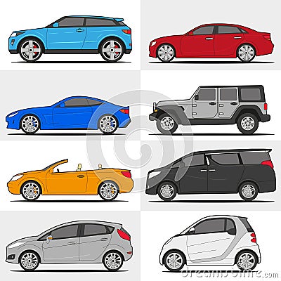 Kind of cars illustration vector Vector Illustration