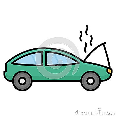 Car collision from front Isolated Vector icon that can be easily modified or edited Vector Illustration
