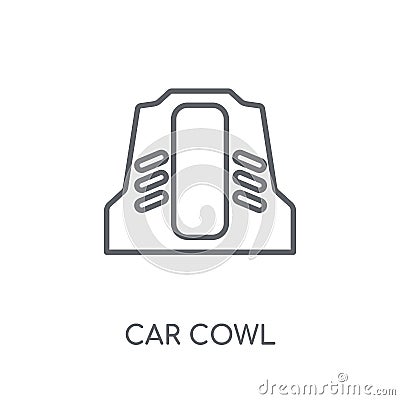 car cowl linear icon. Modern outline car cowl logo concept on wh Vector Illustration