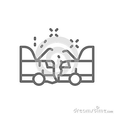 Car crash, accident line icon. Vector Illustration