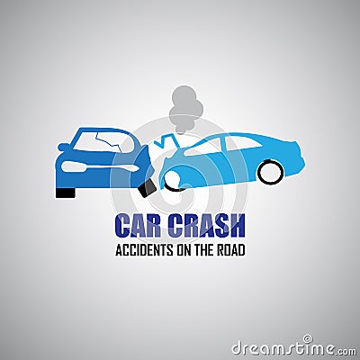 Car crash and accidents icons Vector Illustration