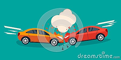 Car crash banner. Vector Illustration