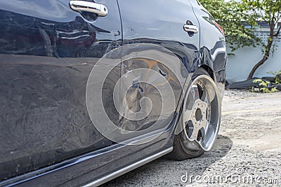 Car crash from car accident on the road Stock Photo