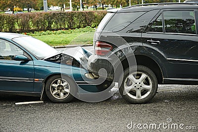 Car crash collision Stock Photo