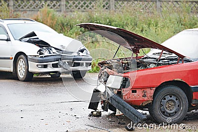Car crash collision Stock Photo