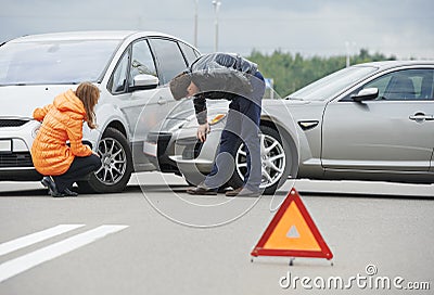 Car crash collision Stock Photo