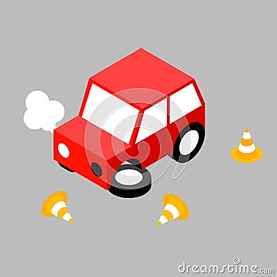 Car crash cone Vector Illustration