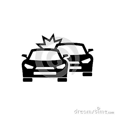 Car crash icon. Accident automobile symbol. Vector on isolated white background. EPS 10 Vector Illustration