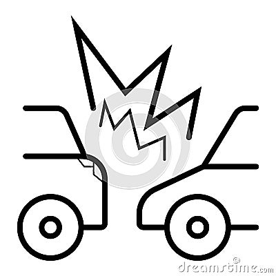 Car Crash icon Cartoon Illustration