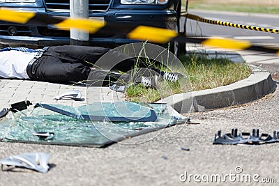 Car crash on the street Stock Photo