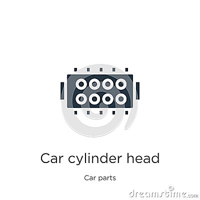 Car cylinder head icon vector. Trendy flat car cylinder head icon from car parts collection isolated on white background. Vector Vector Illustration