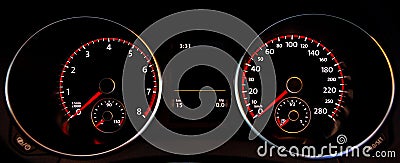 Car dashboard gauges Stock Photo