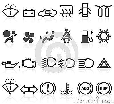 Car dashboard icons Vector Illustration