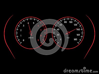 Car dashboard, speed meter racing sport design, vector Vector Illustration